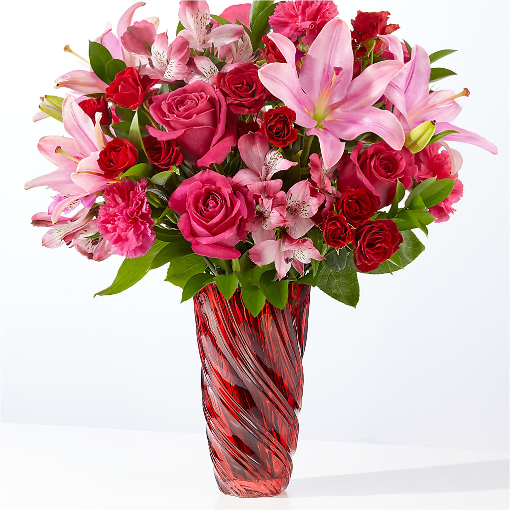 In Love Bouquet with Luxe Swirl Vase – Davinci Flower Shop Ltd, Scarborough ON