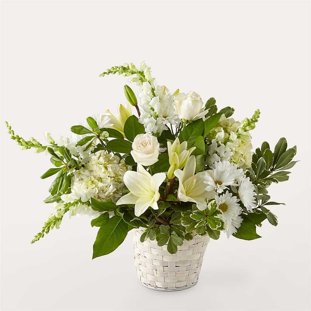 Ivory Elegance Floral Basket – Davinci Flower Shop Ltd, Scarborough ON
