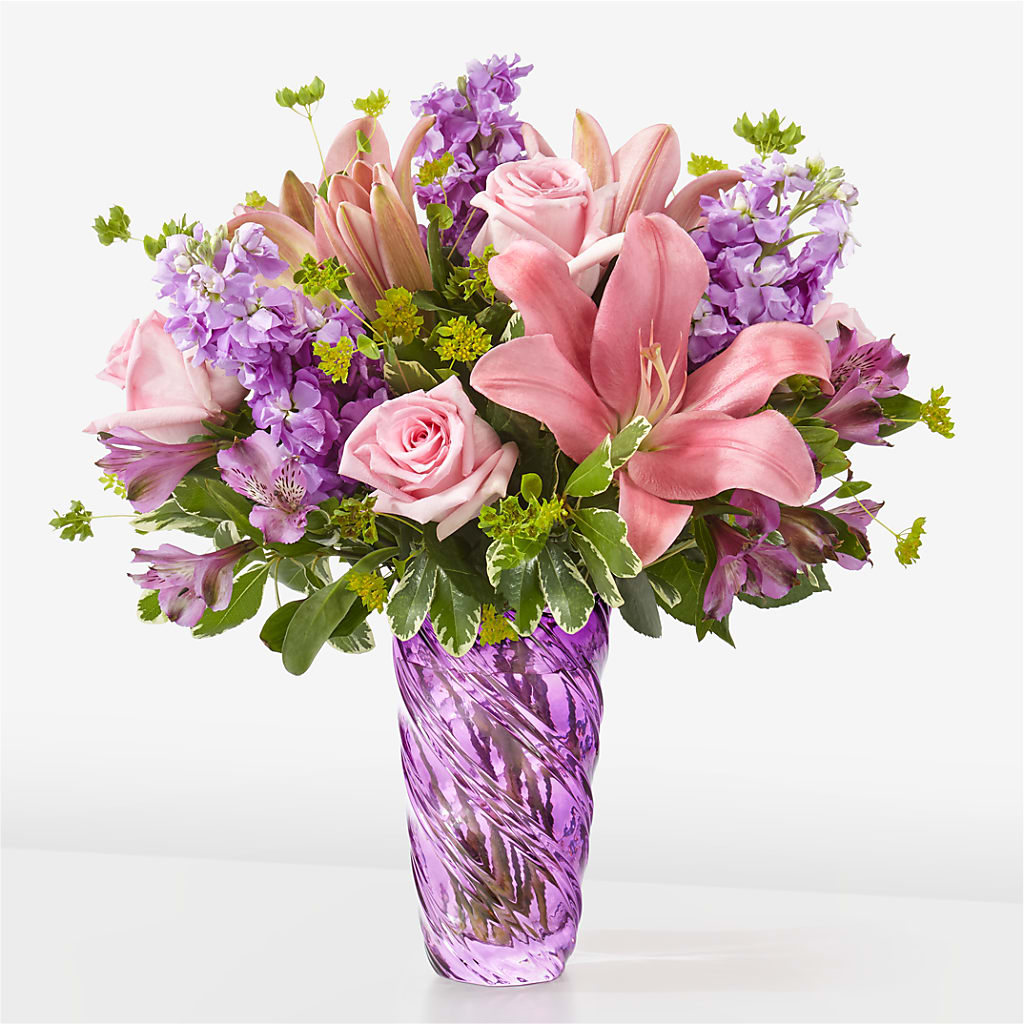 Precious Petals Bouquet with Luxe Swirl Vase – Davinci Flower Shop Ltd, Scarborough ON