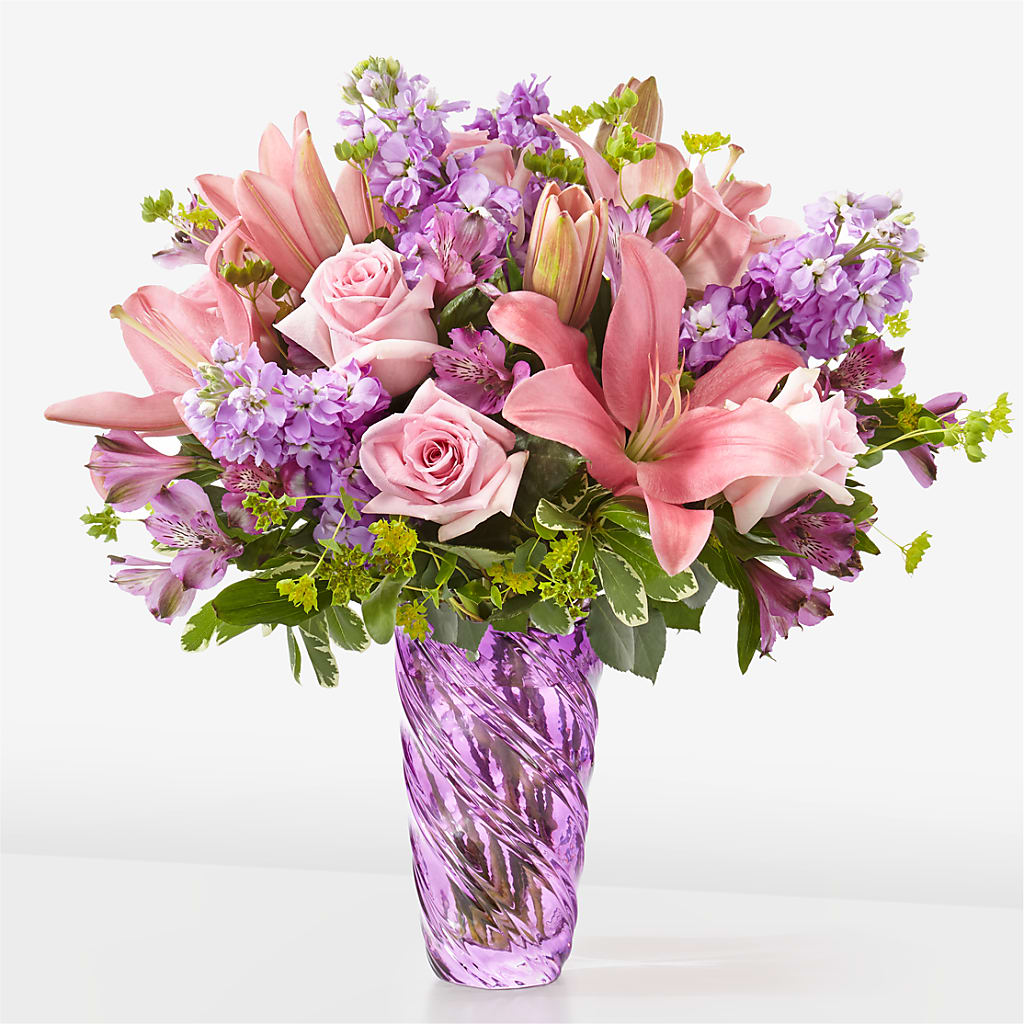 Precious Petals Bouquet with Luxe Swirl Vase – Davinci Flower Shop Ltd, Scarborough ON