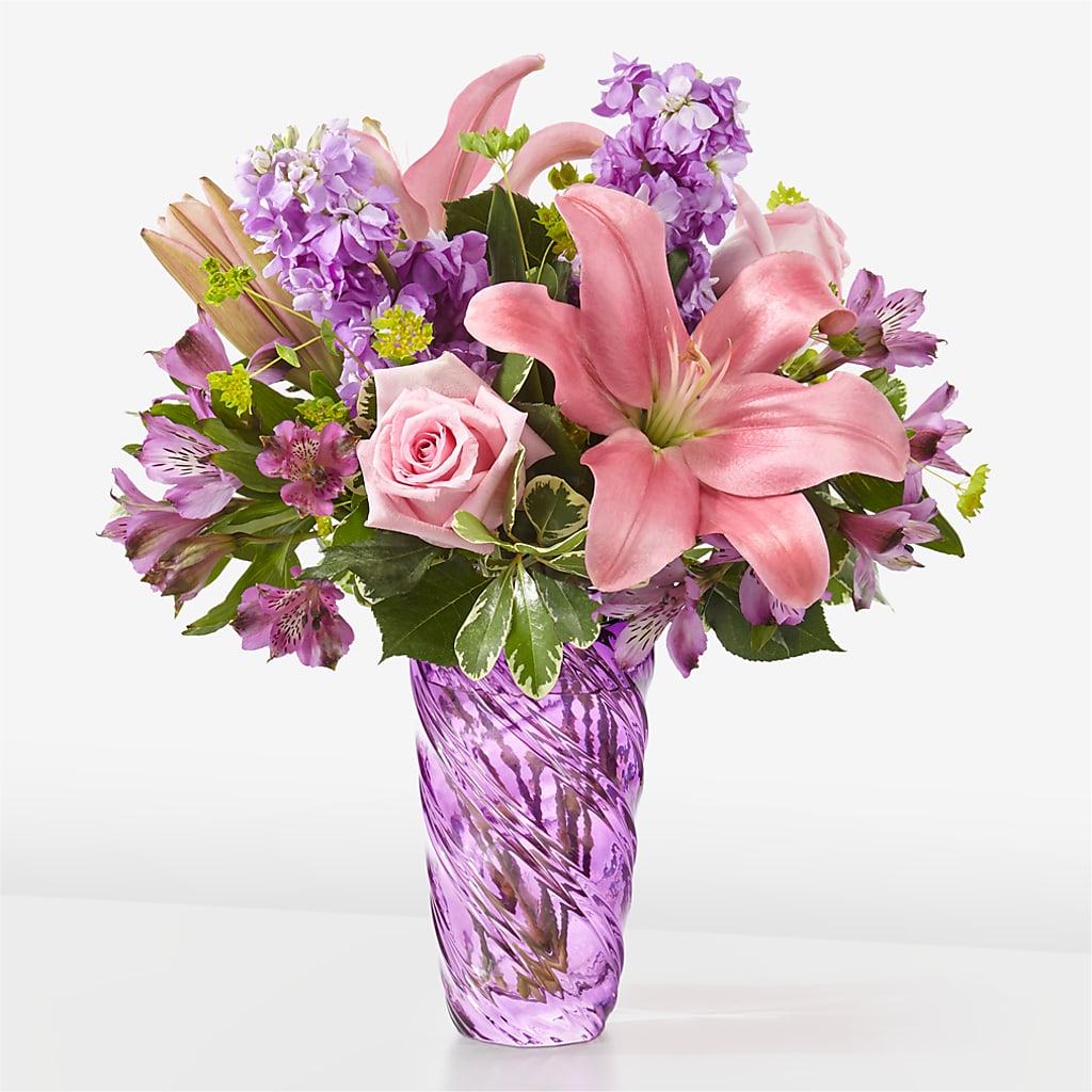 Precious Petals Bouquet with Luxe Swirl Vase – Davinci Flower Shop Ltd, Scarborough ON