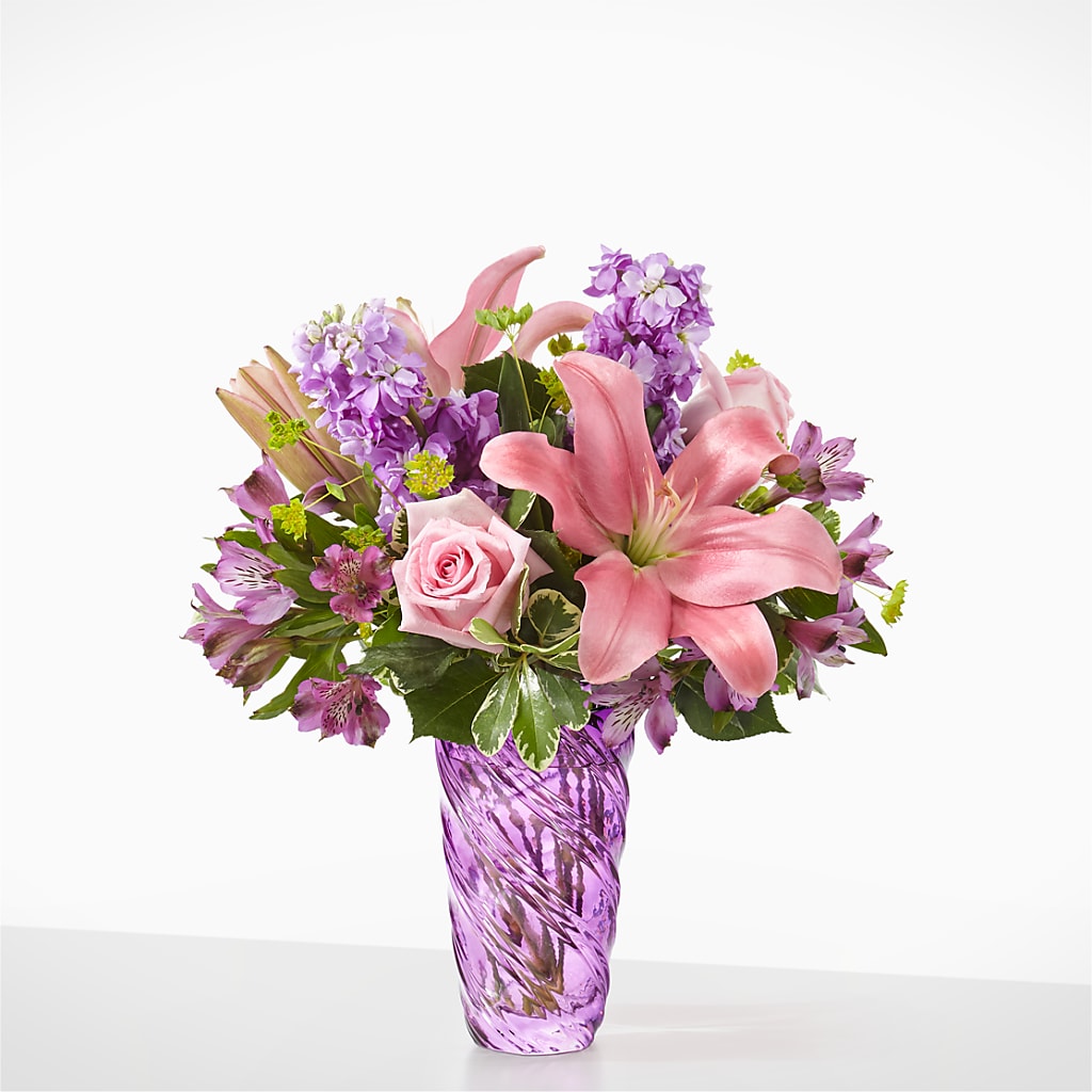 Precious Petals Bouquet with Luxe Swirl Vase – Davinci Flower Shop Ltd, Scarborough ON