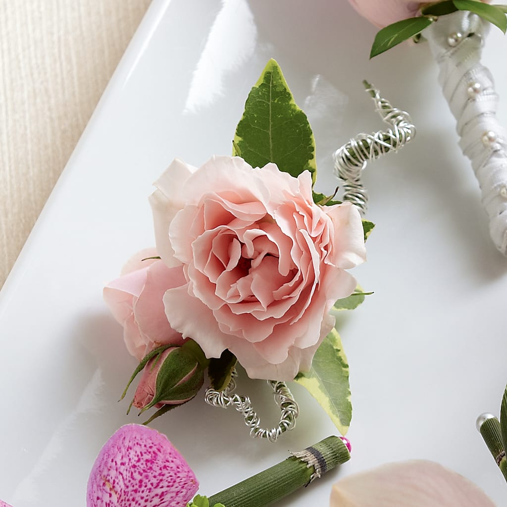 Pink Spray Rose Boutonniere – Davinci Flower Shop Ltd, Scarborough ON