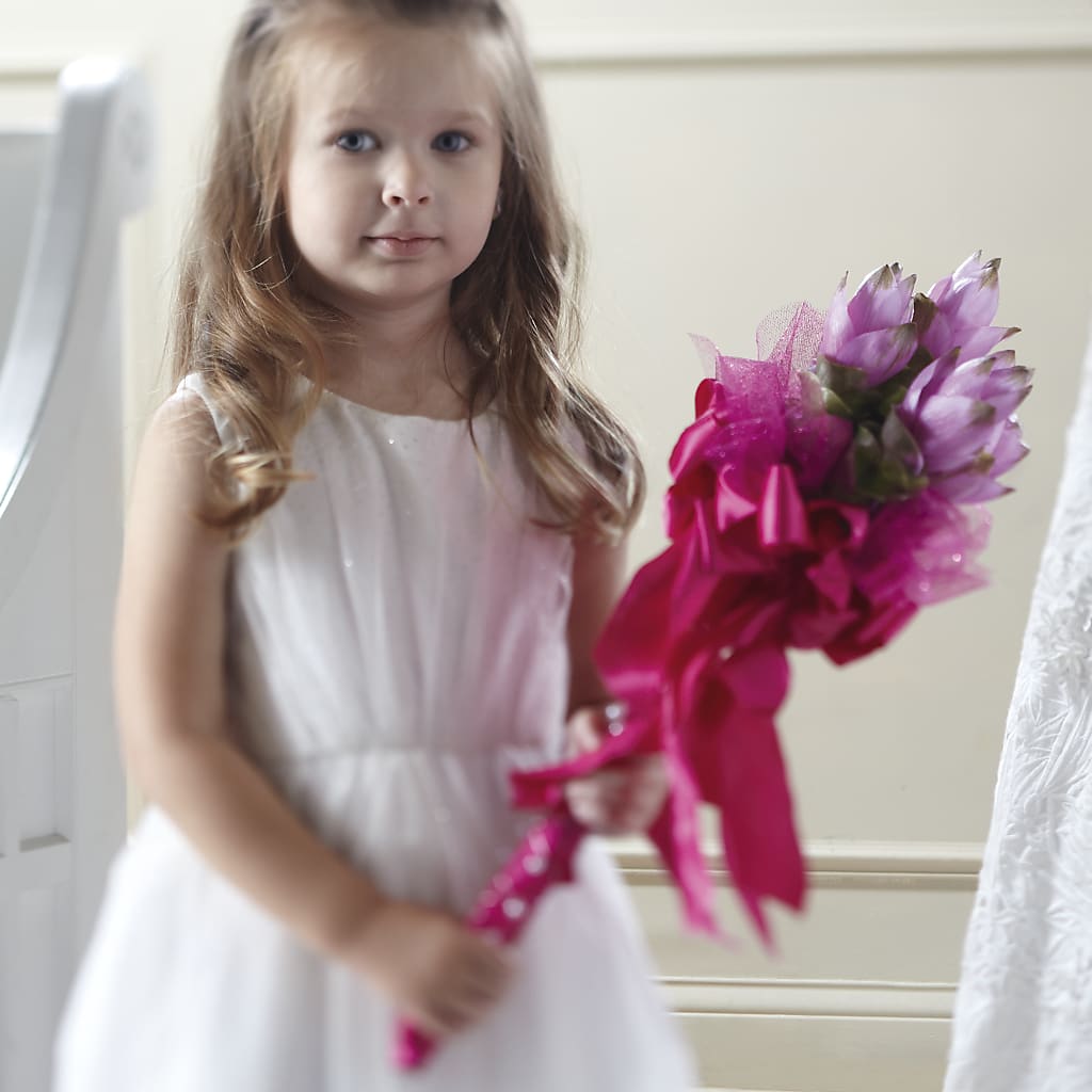 Sparkle Pink Flower Girl Bouquet – Davinci Flower Shop Ltd, Scarborough ON