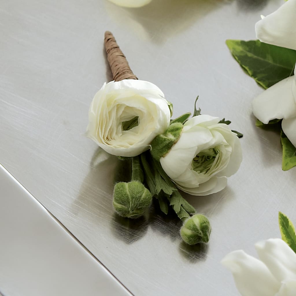 White Ranunculus Boutonniere – Davinci Flower Shop Ltd, Scarborough ON