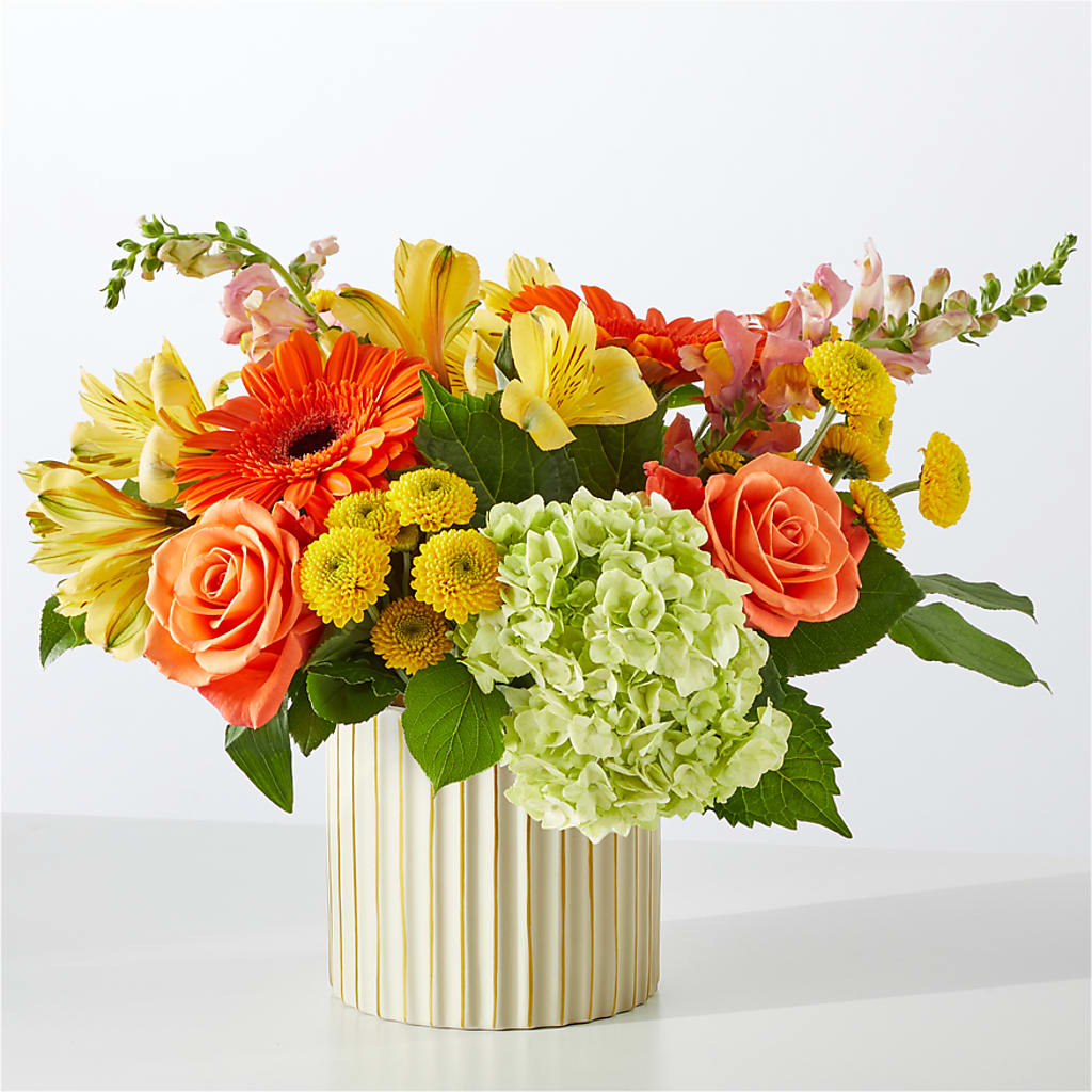 Autumn Sunshine Bouquet with Ivory Vase –  Davinci Flower Shop Ltd, Scarborough ON