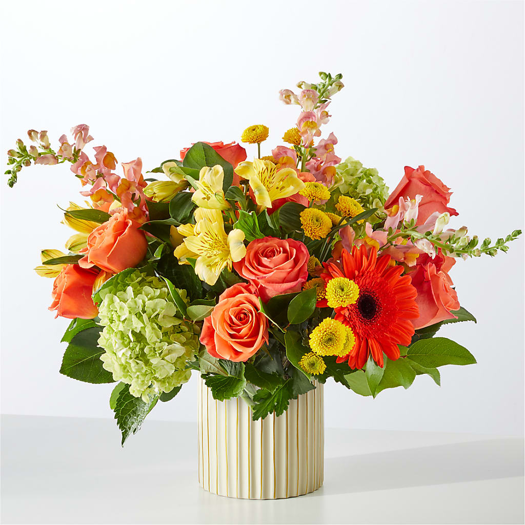 Autumn Sunshine Bouquet with Ivory Vase –  Davinci Flower Shop Ltd, Scarborough ON