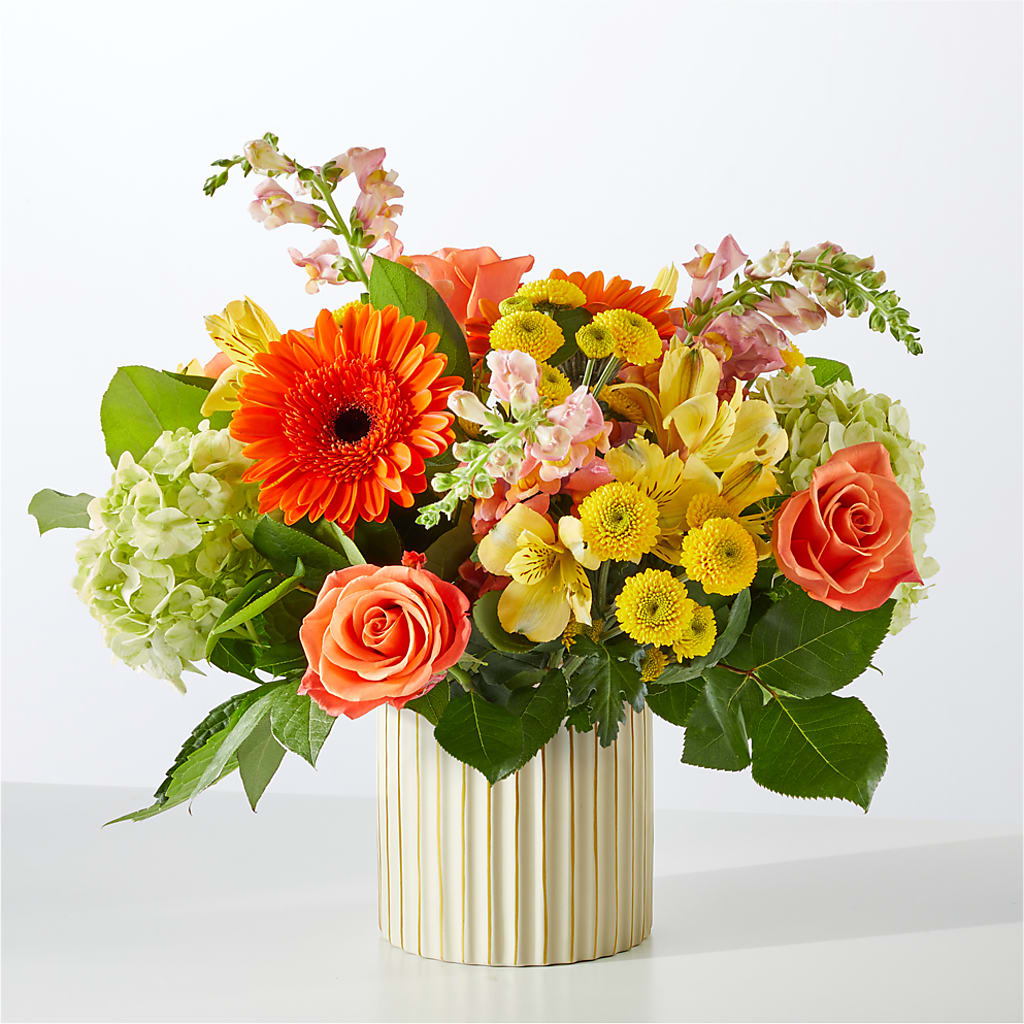 Autumn Sunshine Bouquet with Ivory Vase –  Davinci Flower Shop Ltd, Scarborough ON