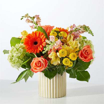 Autumn Sunshine Bouquet with Ivory Vase –  Davinci Flower Shop Ltd, Scarborough ON