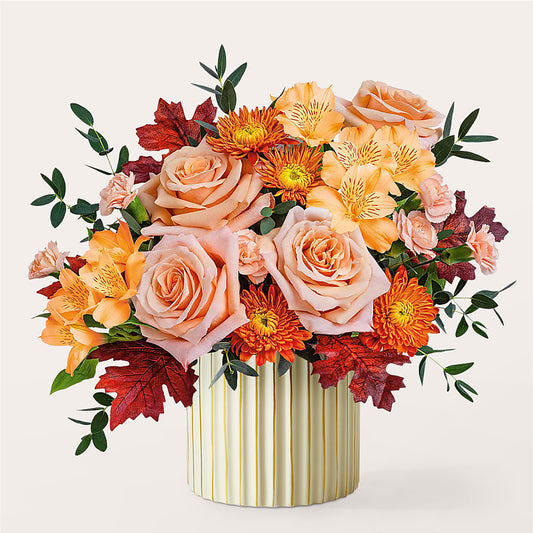 Spiced Latte Bouquet with Ivory Vase –  Davinci Flower Shop Ltd, Scarborough ON
