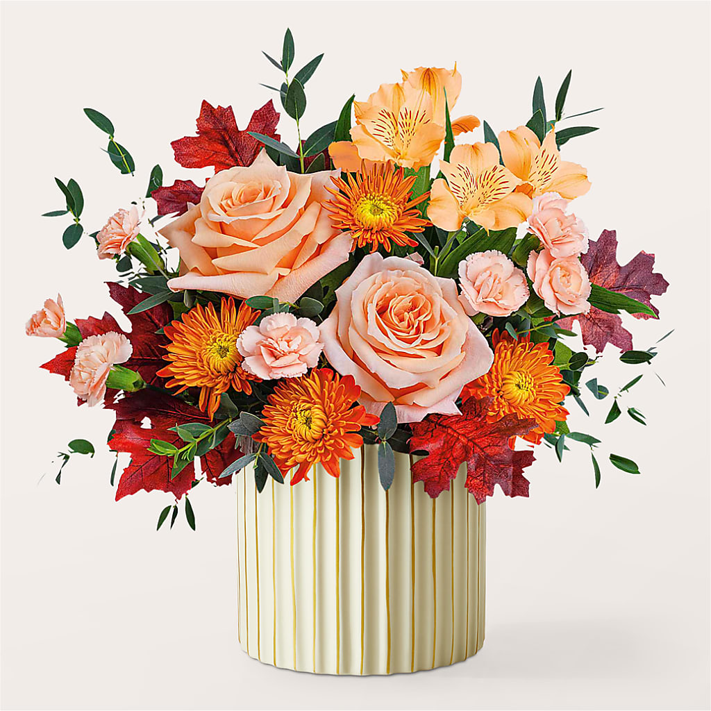 Spiced Latte Bouquet with Ivory Vase –  Davinci Flower Shop Ltd, Scarborough ON