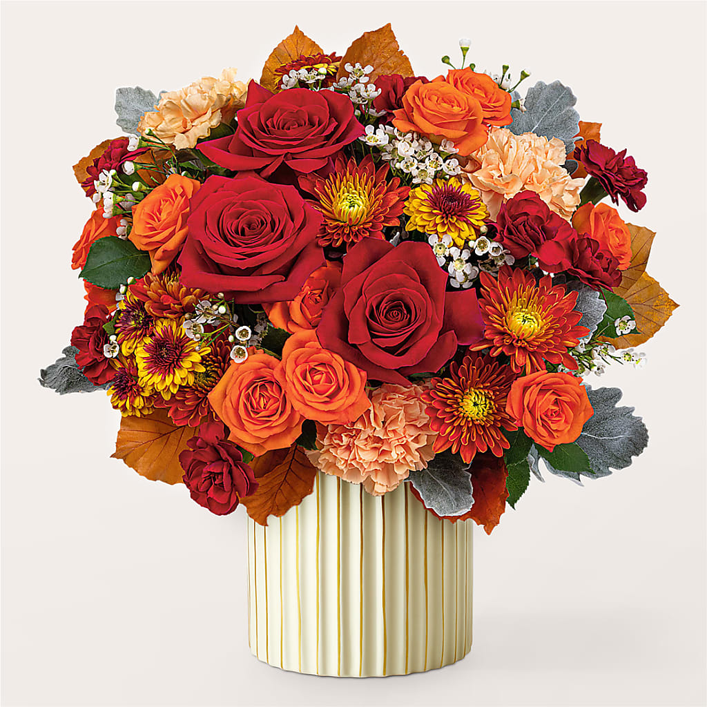 Merlot Bouquet with Ivory Vase –  Davinci Flower Shop Ltd, Scarborough ON